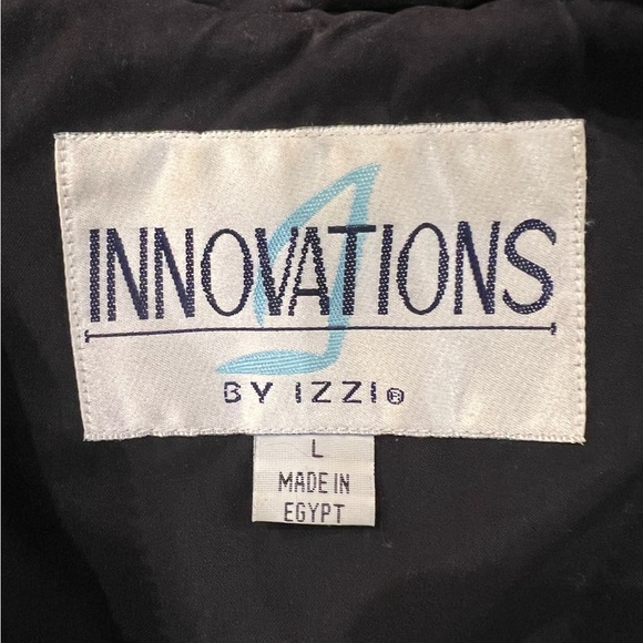 Vintage Utility Jacket Made in Egypt Black Hooded Pockets Cinched Waist Large - Picture 16 of 16